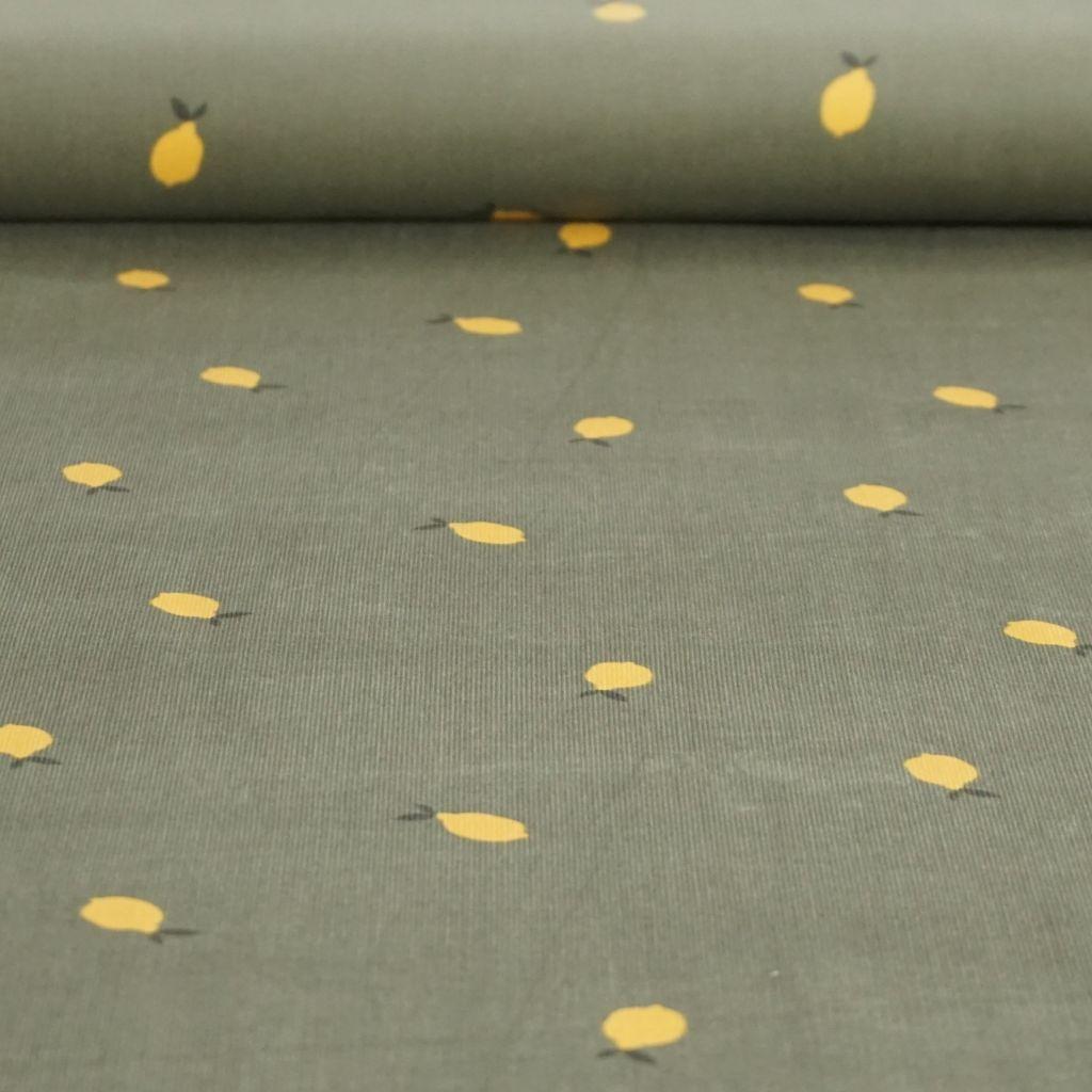 Preview: Babycord fein Zitronen gelb grün